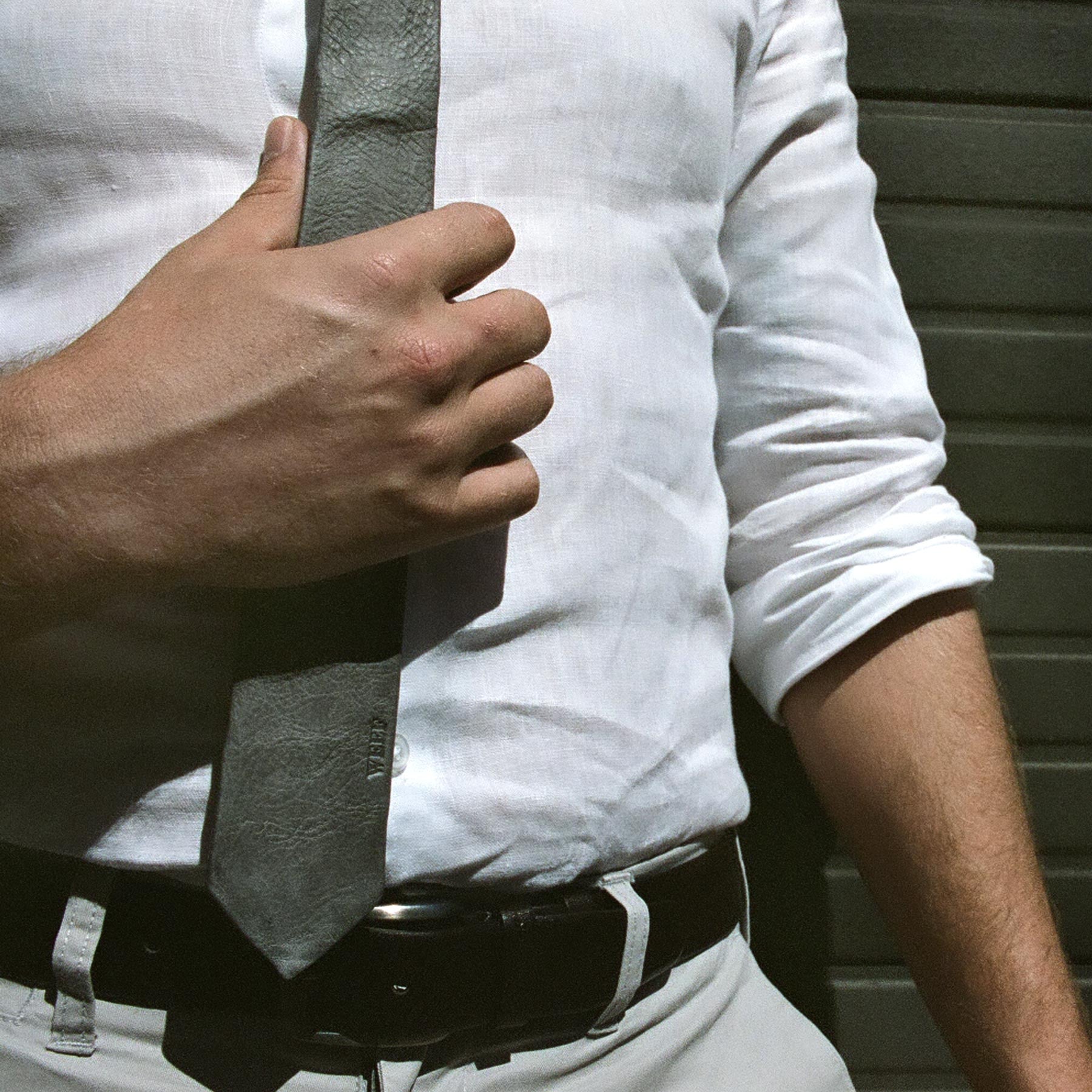 Model No.1 – Pepper Grey - WEEF |�Handmade Leather Ties - 3