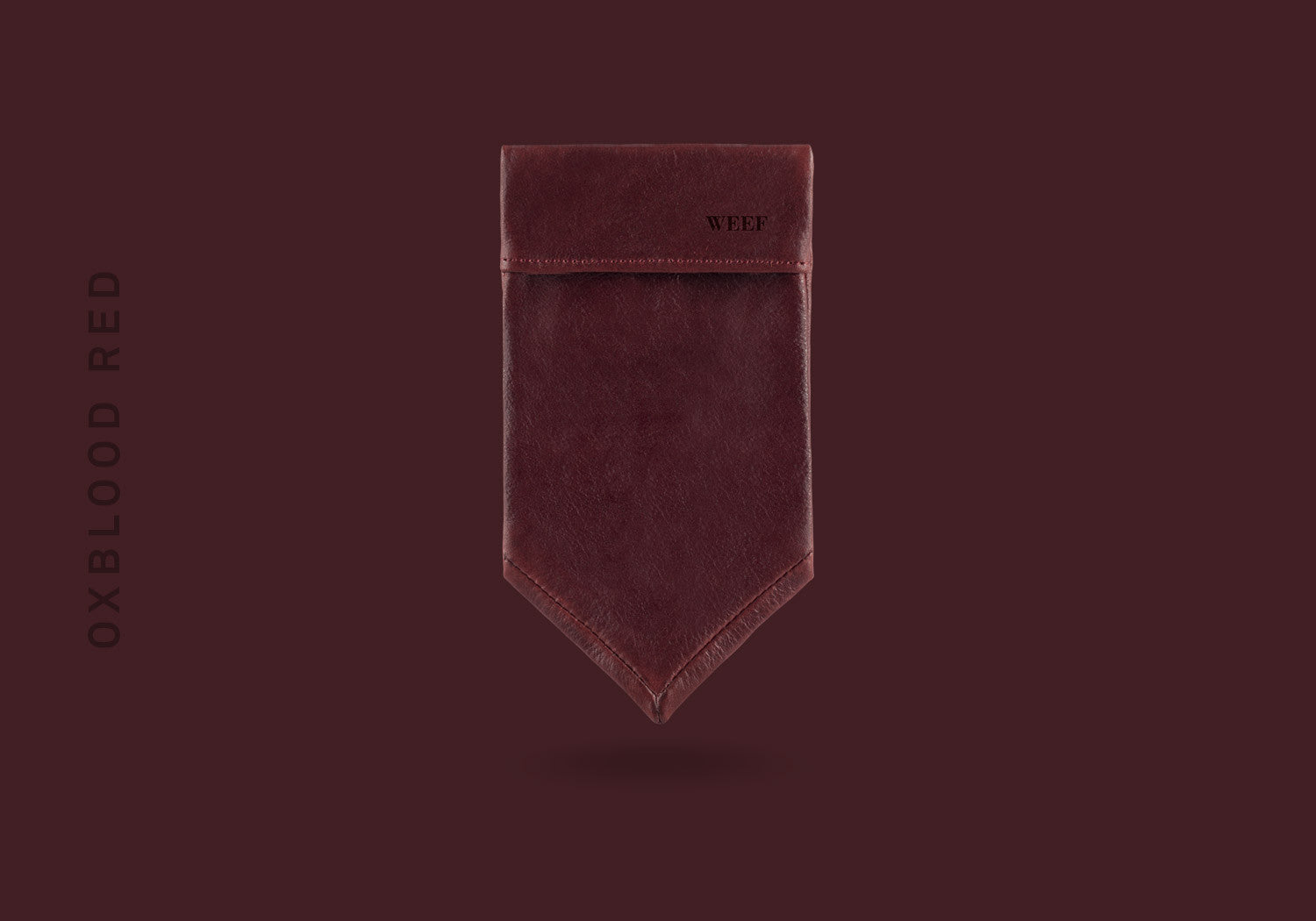 This oxblood red WEEF handmade leather pocket square is a great present or gift idea for dapper and stylish gentlemen for fathers day, valentines day or Christmas.