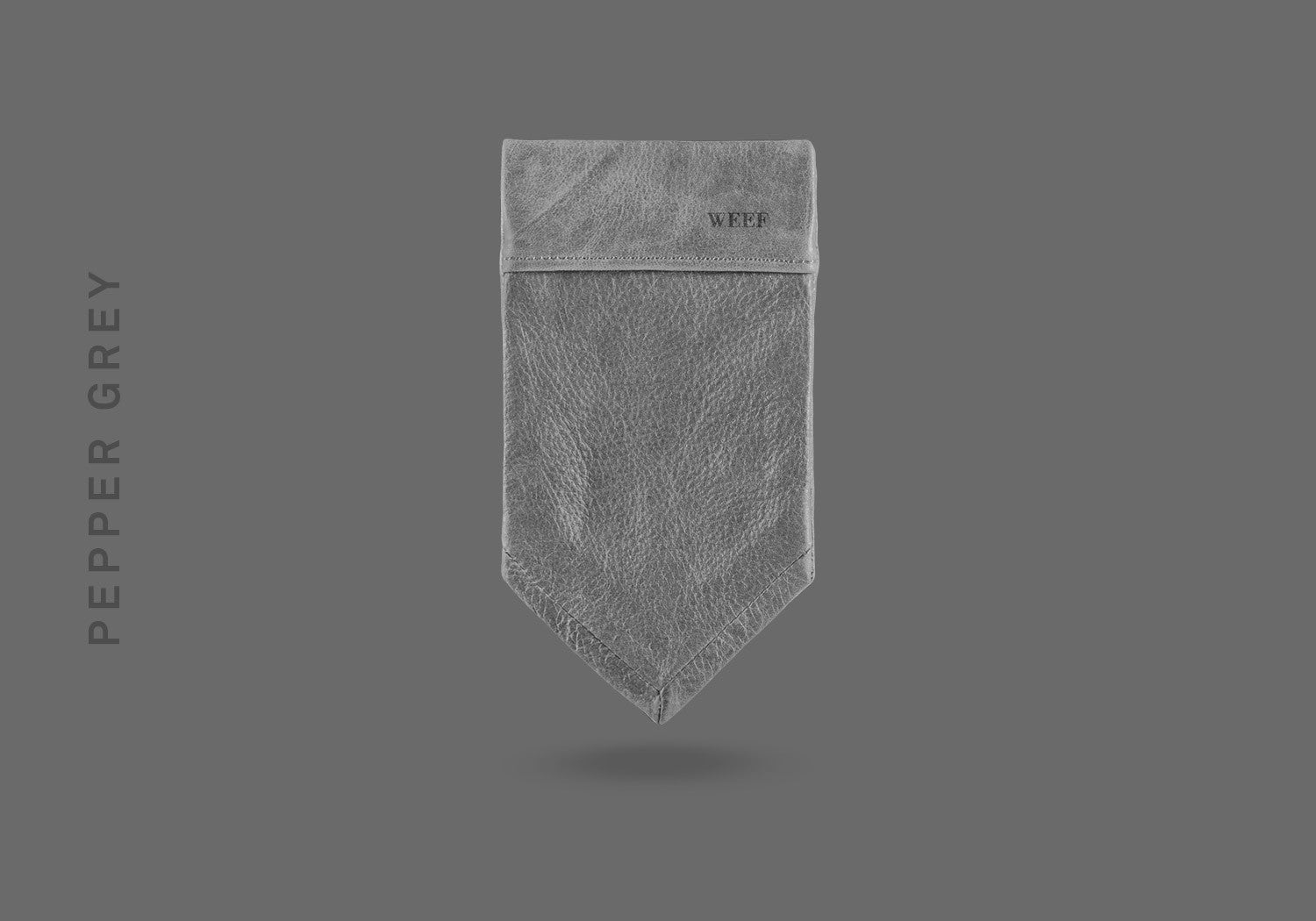 This pepper grey WEEF handmade leather pocket square is a great present or gift idea for dapper and stylish gentlemen for fathers day, valentines day or Christmas.